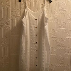 White spaghetti adjustable straps dress